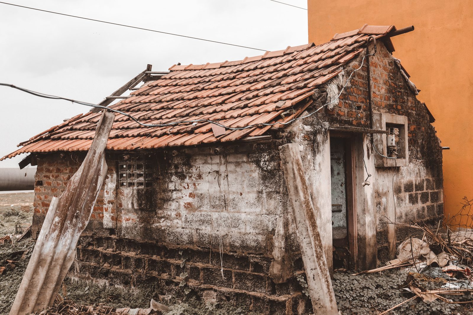 Crumbling tile roof beyond repair before replacement